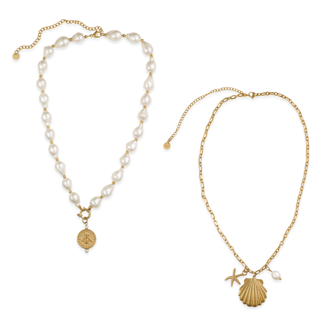 Gold filled staaf parel schelp schijf ketting- beachy boho minimalistische hanger, delicate parelmoer munt, sierlijk Moederdag/paascadeau - België