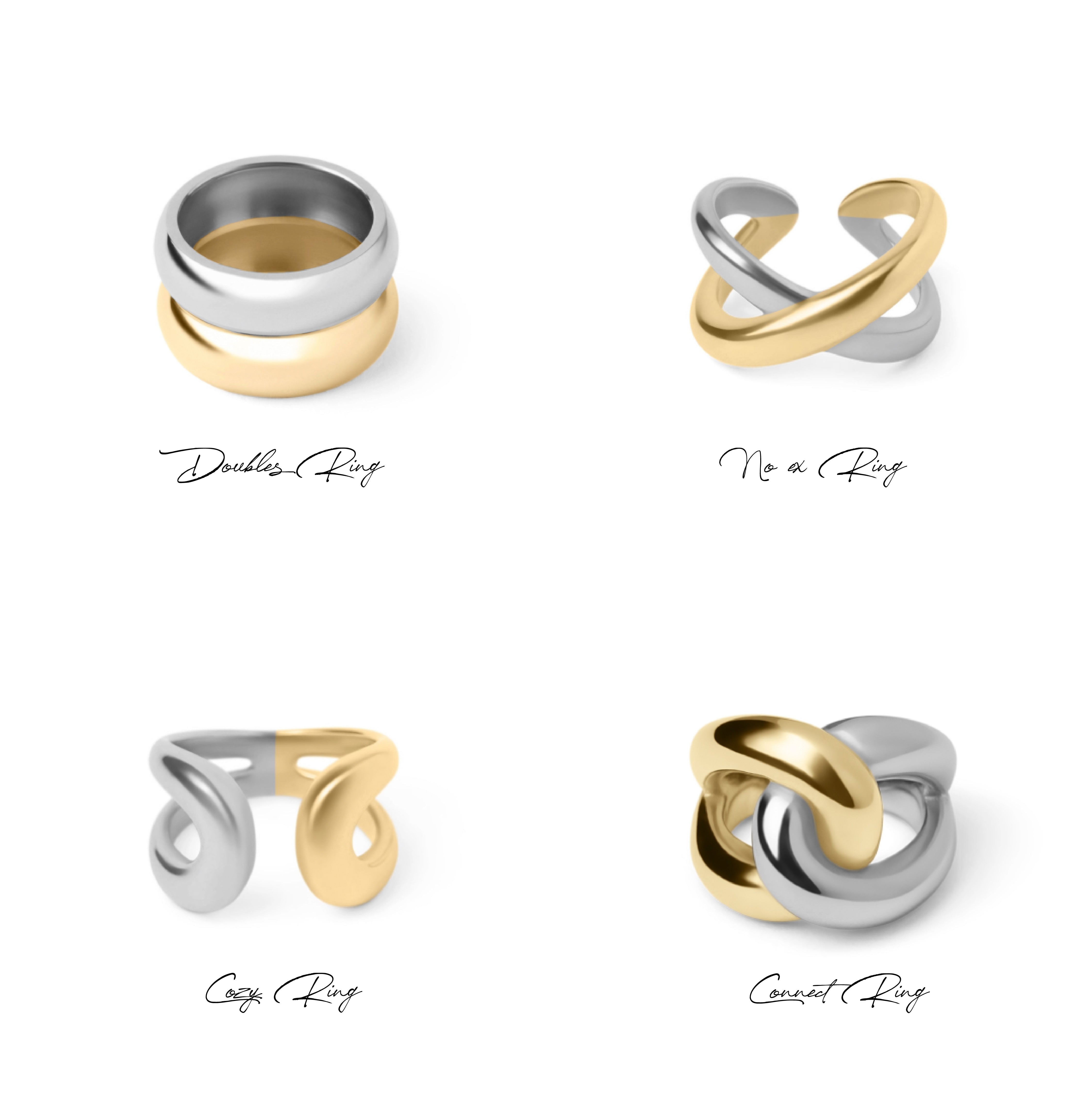 Bicolor Rings Set