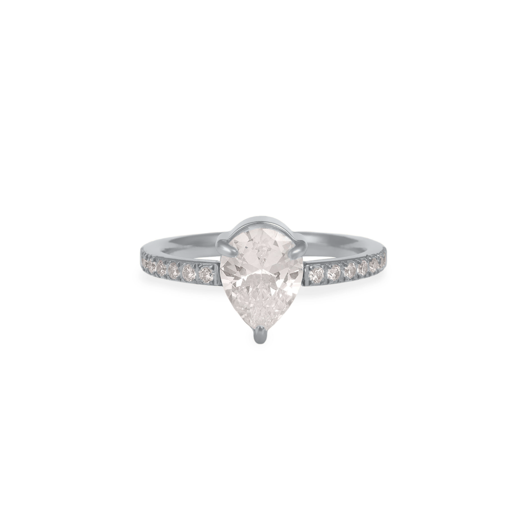 Pear Ring maat 17 zilver – BG0018