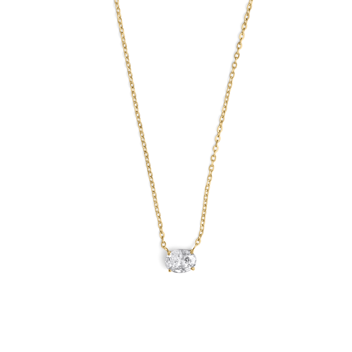 Oval Necklace – goud – detail