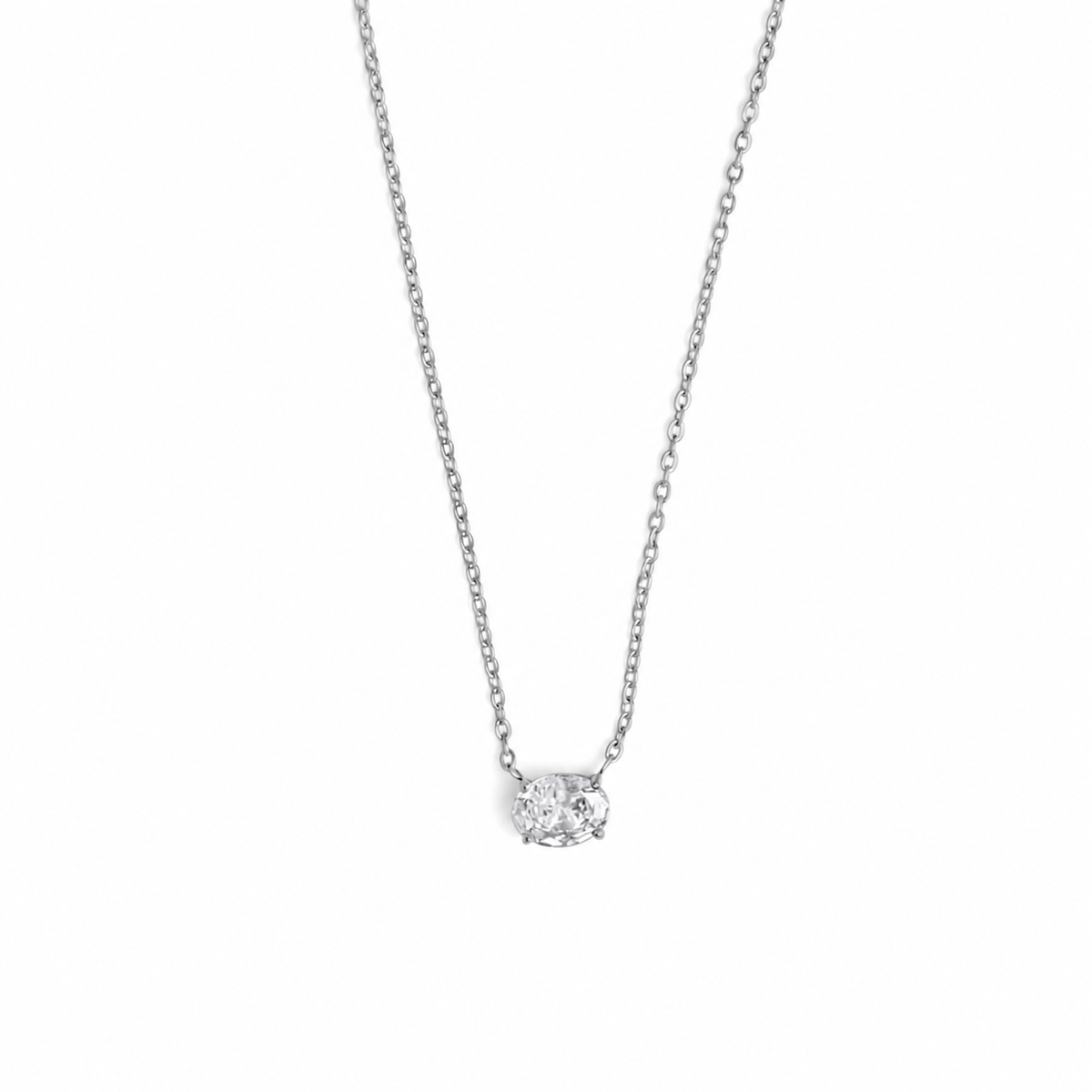 Oval Necklace – zilver – detail