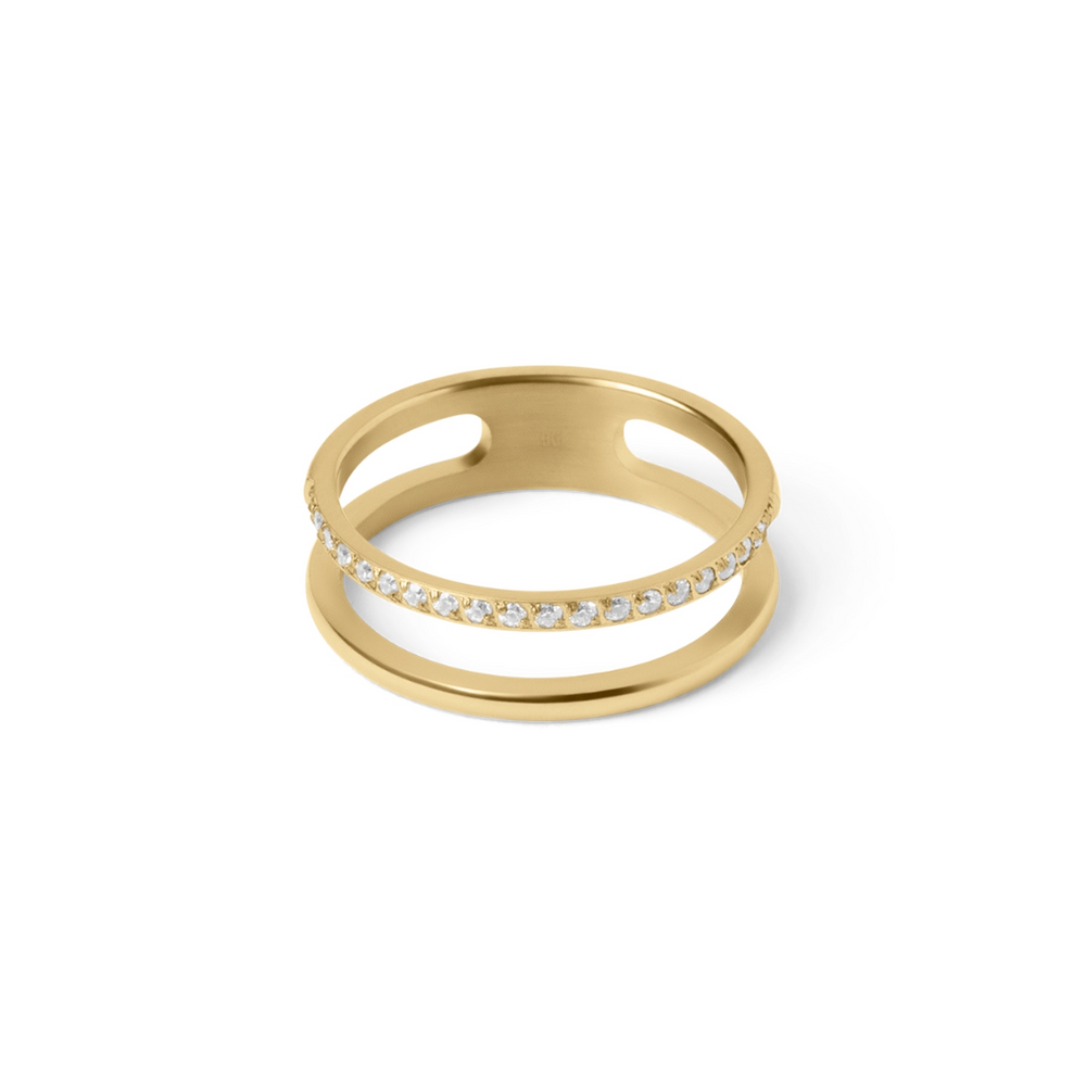 Better together Ring - Dubbele Ring met Steentjes | Be Golden