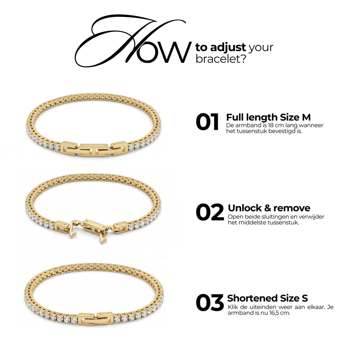 Alternating Tennis Bracelet 4 mm