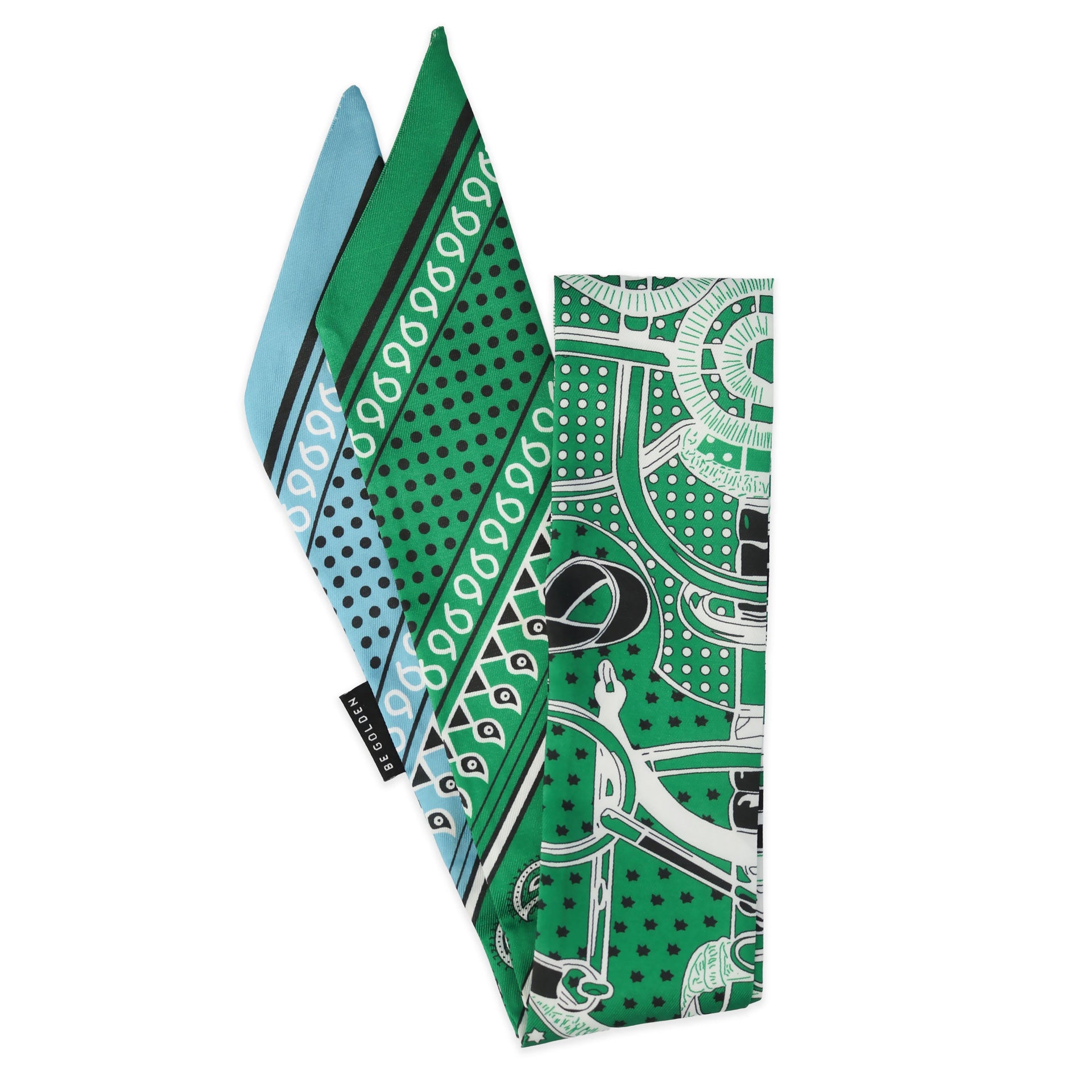 Pop Of Paisley Twilly Groen-blauwe Twilly met Paisley Print Be