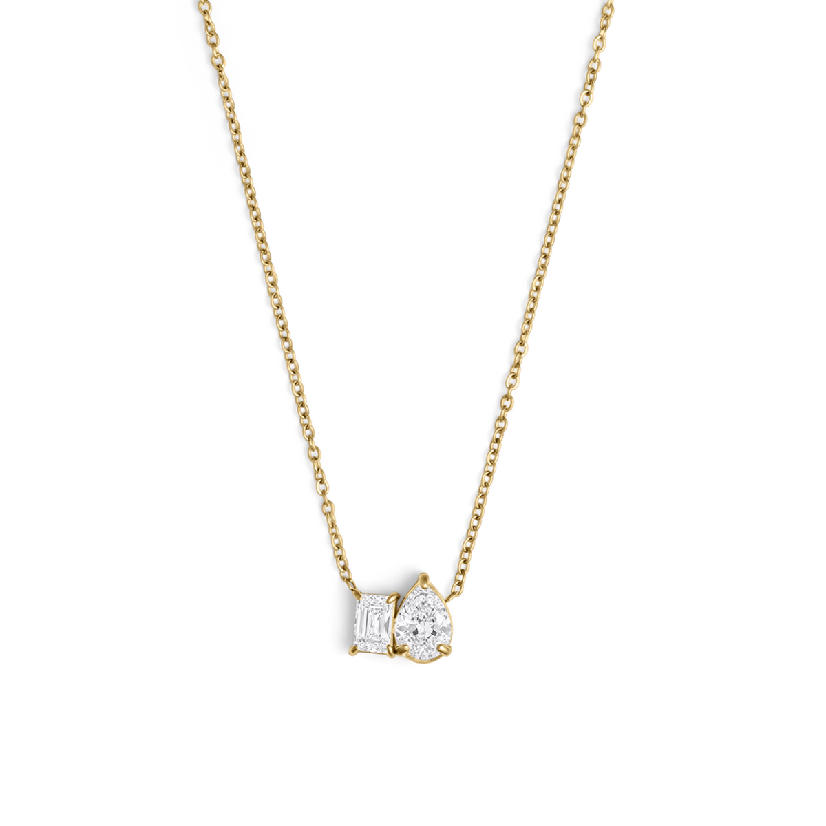 Duet Necklace – goud – detail